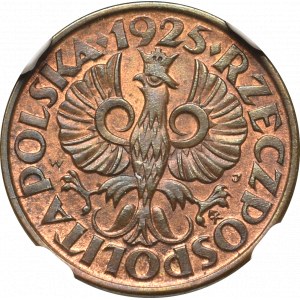 II Rzeczpospolita, 1 grosz 1925 - NGC MS64 BN