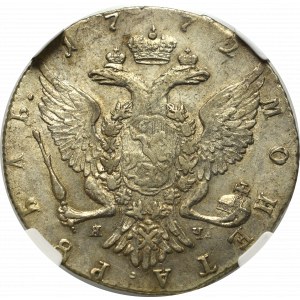 Russia, Catherine II, Rouble 1772 - NGC AU Details