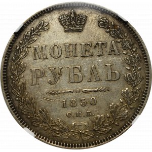 Russia, Nicholaus I, Rouble 1850 ПА - NGC AU Det.