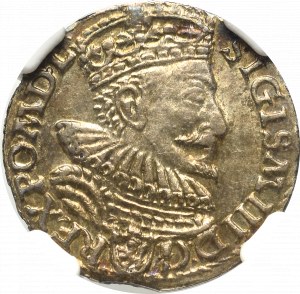 Sigismund III, 3 groschen 1594, Marienburg - NGC MS62