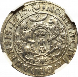 Sigismund III, 18 groschen 1617, Danzig - NGC AU Details