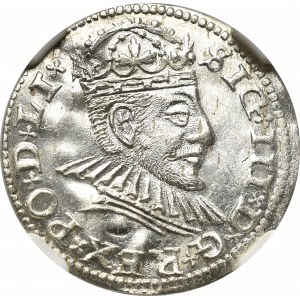 Zygmunt III Waza, Trojak 1590, Ryga - NGC MS64+
