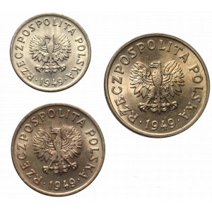 PRL, Zestaw 10-50 groszy 1949 CuNi