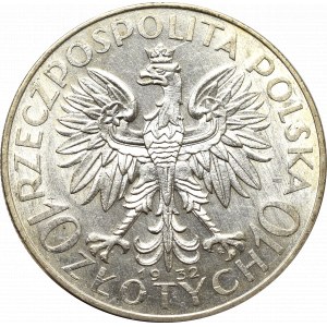 II Rzeczpospolita, 10 złotych 1932 ZZM Głowa kobiety