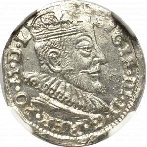 Zygmunt III Waza, Trojak 1592, Wilno - rzadki SIGIS - NGC MS63