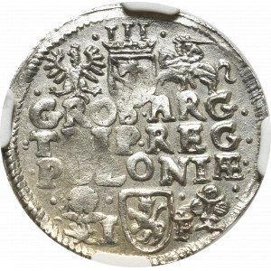 Sigismund III, 3 groschen 1596, Posen - NGC MS60