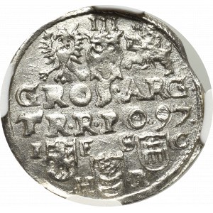 Zygmunt III Waza, Trojak 1597 Bydgoszcz - NGC UNC Details