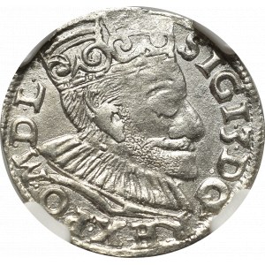 Sigismund III, 3 groschen 1592, Posen - NGC AU58