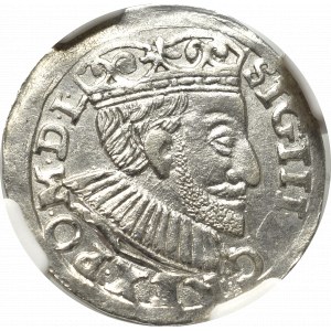 Sigismund III, 3 groschen 1591, Posen - NGC AU55
