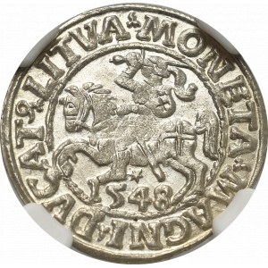 Sigismund II Augustus, Halfgroat 1548, Vilnius - LI/LITVA NGC MS64