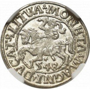 Sigismund II Augustus, Halfgroat 1548, Vilnius - LI/LITVA NGC MS64