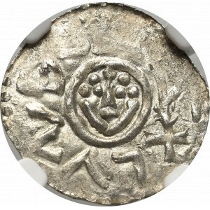 Boleslaus III, Denarius before 1107, Breslau - NGC MS64