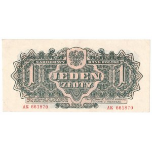 PRL, 1 złoty 1944 , seria I - ...obowiązkowym... AK