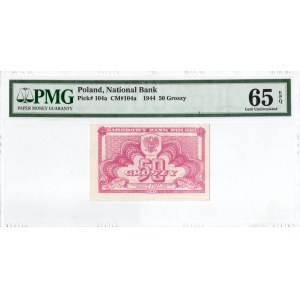 PRL, 50 groszy 1944 - PMG 65EPQ