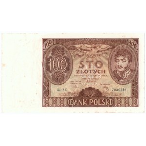 II RP, 100 złotych 1934 AX. dodatkowy znak wodny kreski