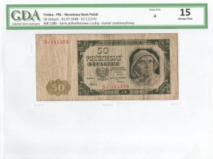 PRL, 50 złotych 1948 S2 - NAJRZADSZY