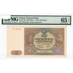 PRL, 50 złotych 1946 H - PMG 65EPQ