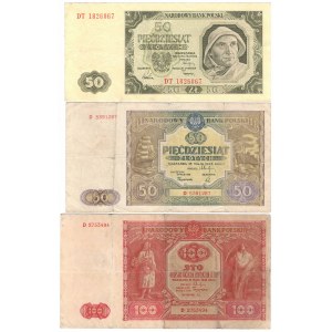 PRL, Zestaw banknotów (3 egzemplarze)