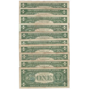 USA, set of banknotes 1 dollar (10 pcs)