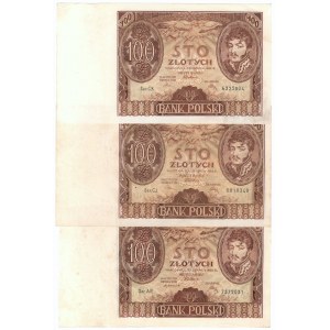 II RP, 100 złotych 1934 - zestaw 3 egzemplarze