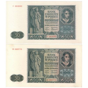 GG, 50 złotych 1941 B i E (2 egzemplarze)