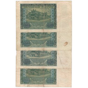 GG, 50 złotych 1940 2xB,D,C (4 egzemplarze)