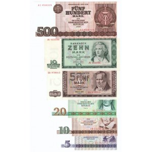 Niemcy, zestaw banknotów (6 egzemplarzy)