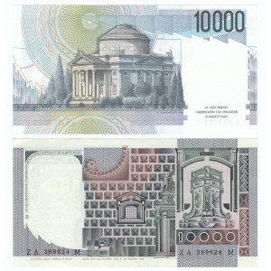 Włochy, 10000 lirów 1975 i 1984 (2 egzemplarze)