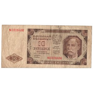 PRL, 10 złotych 1948 N - rzadszy
