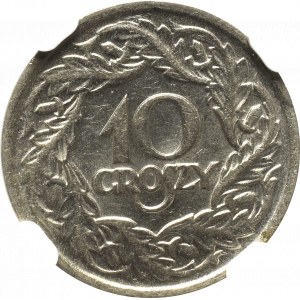 II Rzeczpospolita, 10 groszy 1923 - NGC AU58