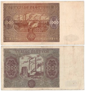 PRL, 1000 złotych 1946 B i 1000 złotych 1947 A