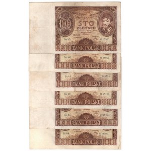 II RP, 100 złotych 1932 i 1934 - zestaw (6 egzemplarzy)