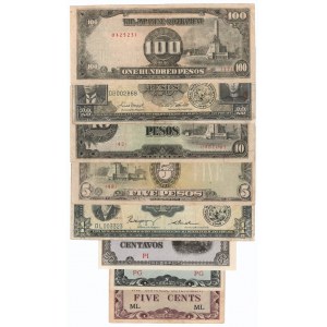 Japonia, Filipiny, Zestaw banknotów 8 egzemplarzy