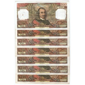 Francja, Zestaw banknotów (7 egzemplarzy)