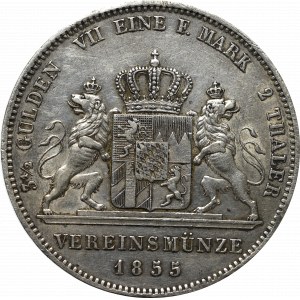 Niemcy, Bawaria, 3-1/2 guldena=2 talary 1855