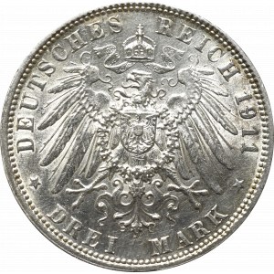 Germany, Bayern, 3 mark 1911