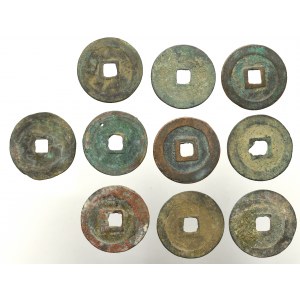 China, Lot of 10 cash coins