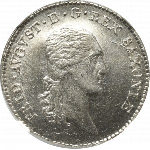 Niemcy, Saksonia, 1/6 talara 1808 - NGC MS63