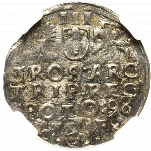 Sigismund III, 3 groschen 1598, Fraustadt - NGC MS65