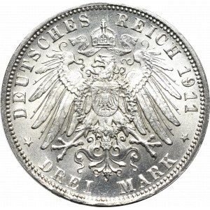 Germany, Bayern, 3 mark 1911