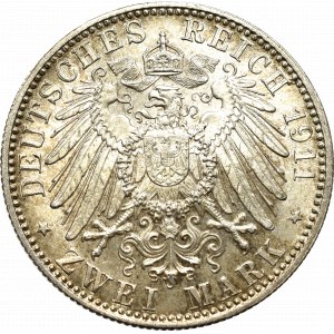 Niemcy, Bawaria, 2 marki 1911 - 90 urodziny księcia regenta