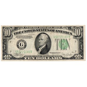 USA, 10 dolarów 1934, zielona pieczęć