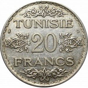 Tunezja, 20 franków 1935