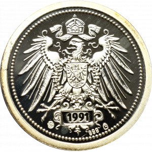 Niemcy, 20 fenigów 1876 - restrike w srebrze z 1991
