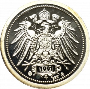 Niemcy, 20 fenigów 1876 - restrike w srebrze z 1991