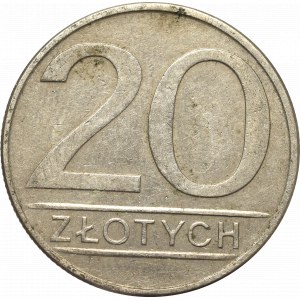 PRL, 20 złotych 1986 - szerokie cyfry