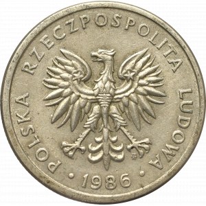 PRL, 20 złotych 1986 - szerokie cyfry