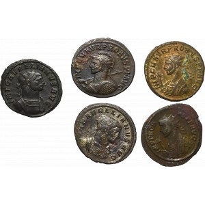 Roman Empire, Aurelian and Probus, Lot of 5 antoniniani