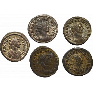 Roman Empire, Aurelian and Probus, Lot of 5 antoniniani