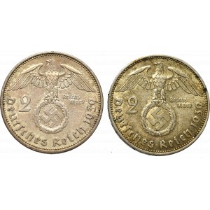 Niemcy, III Rzesza, Zestaw 2 marki 1939
